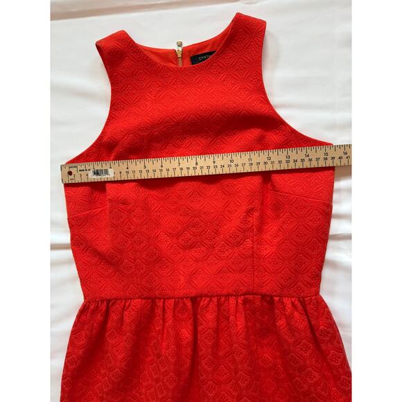 Cynthia Steffe Lola Sleeveless Fit Flare Dress Tangerine Textured Jacquard Sz 2 - Picture 7 of 14